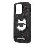 Husa Karl Lagerfeld Glitter Choupette Patch compatibila cu iPhone 14 Pro, Negru 7 - lerato.ro