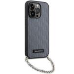 Husa Karl Lagerfeld Saffiano Monogram Chain compatibila cu iPhone 14 Pro, Silver 4 - lerato.ro
