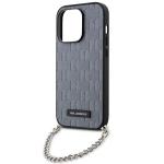 Husa Karl Lagerfeld Saffiano Monogram Chain compatibila cu iPhone 14 Pro, Silver 6 - lerato.ro