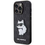 Husa Karl Lagerfeld Saffiano Monogram Choupette compatibila cu iPhone 14 Pro, Negru 3 - lerato.ro