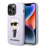 Husa Karl Lagerfeld Silicone Iconic Karl compatibila cu iPhone 14 Pro, Mov 4 - lerato.ro