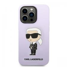 Husa Karl Lagerfeld Silicone Iconic Karl compatibila cu iPhone 14 Pro, Mov