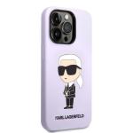 Husa Karl Lagerfeld Silicone Iconic Karl compatibila cu iPhone 14 Pro, Mov 5 - lerato.ro