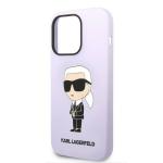 Husa Karl Lagerfeld Silicone Iconic Karl compatibila cu iPhone 14 Pro, Mov 7 - lerato.ro