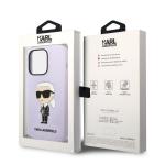 Husa Karl Lagerfeld Silicone Iconic Karl compatibila cu iPhone 14 Pro, Mov 9 - lerato.ro