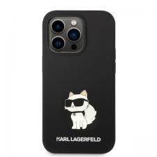 Husa Karl Lagerfeld Silicone Ikonik Choupette compatibila cu iPhone 14 Pro, Negru