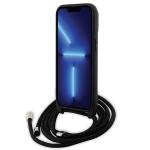 Husa Karl Lagerfeld Crossbody Saffiano Metal Pin Karl and Choupette compatibila cu iPhone 14 Pro, Negru 5 - lerato.ro