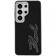 Carcasa Karl Lagerfeld Grained Signature Metal Resin Logo compatibila cu Samsung Galaxy S26 Ultra, Negru
