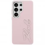 Carcasa Karl Lagerfeld Grained Signature Metal Resin Logo compatibila cu Samsung Galaxy S26 Ultra, Roz 2 - lerato.ro