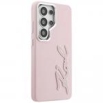 Carcasa Karl Lagerfeld Grained Signature Metal Resin Logo compatibila cu Samsung Galaxy S26 Ultra, Roz 5 - lerato.ro