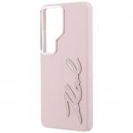 Carcasa Karl Lagerfeld Grained Signature Metal Resin Logo compatibila cu Samsung Galaxy S26 Ultra, Roz 7 - lerato.ro