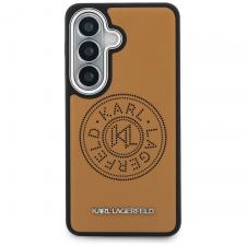 Carcasa Karl Lagerfeld Perforated KL cu MagSafe compatibila cu Samsung Galaxy S26 Plus, Maro