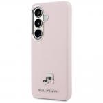 Carcasa Karl Lagerfeld Saffiano KC Metal Logo cu MagSafe compatibila cu Samsung Galaxy S26 Plus, Roz 3 - lerato.ro