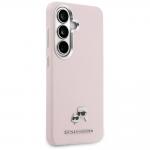 Carcasa Karl Lagerfeld Saffiano KC Metal Logo cu MagSafe compatibila cu Samsung Galaxy S26 Plus, Roz 5 - lerato.ro