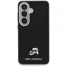 Carcasa Karl Lagerfeld Saffiano KC Metal Logo cu MagSafe compatibila cu Samsung Galaxy S26, Negru