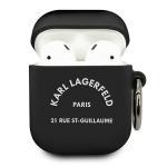 Carcasa Karl Lagerfeld Silicone Ikonik compatibila cu Apple AirPods 1/2, Negru 2 - lerato.ro