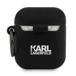 Carcasa Karl Lagerfeld Silicone Ikonik compatibila cu Apple AirPods 1/2, Negru 3 - lerato.ro