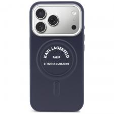 Carcasa Karl Lagerfeld Karl RSG Logo cu MagSafe compatibila cu iPhone 17 Pro, Navy Blue