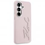 Husa Karl Lagerfeld Grained Signature Metal Resin Logo compatibila cu Samsung Galaxy S26, Roz 5 - lerato.ro