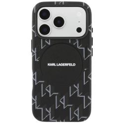 Husa Karl Lagerfeld Monogram Logo cu MagSafe compatibila cu iPhone 17 Pro Max, Negru