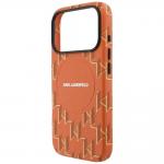 Husa Karl Lagerfeld Monogram Logo cu MagSafe compatibila cu iPhone 17 Pro, Portocaliu 7 - lerato.ro