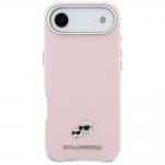 Husa Karl Lagerfeld Karl and Choupette Head Pins Saffiano MagSafe compatibila cu iPhone 17 Air, Roz 2 - lerato.ro