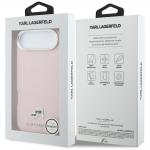 Husa Karl Lagerfeld Karl and Choupette Head Pins Saffiano MagSafe compatibila cu iPhone 17 Air, Roz 9 - lerato.ro