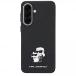 Carcasa Karl Lagerfeld Saffiano Karl and Choupette Metal Logo compatibila cu Samsung Galaxy A37 5G, Negru 2 - lerato.ro