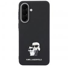 Carcasa Karl Lagerfeld Saffiano Karl and Choupette Metal Logo compatibila cu Samsung Galaxy A37 5G, Negru