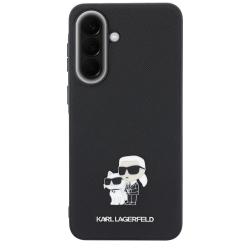 Carcasa Karl Lagerfeld Saffiano Karl and Choupette Metal Logo compatibila cu Samsung Galaxy A57 5G, Negru