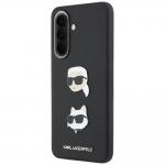 Carcasa Karl Lagerfeld Saffiano Karl and Choupette Heads Pins and Logo compatibila cu Samsung Galaxy A57 5G, Negru 3 - lerato.ro