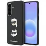 Carcasa Karl Lagerfeld Saffiano Karl and Choupette Heads Pins and Logo compatibila cu Samsung Galaxy A37 5G, Negru 4 - lerato.ro