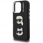 Husa Karl Lagerfeld FW Grained Karl and Choupette Heads Pins compatibila cu iPhone 16 Pro, Negru 7 - lerato.ro