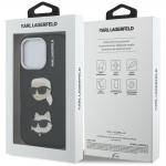 Husa Karl Lagerfeld FW Grained Karl and Choupette Heads Pins compatibila cu iPhone 16 Pro, Negru 9 - lerato.ro