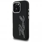 Husa Karl Lagerfeld FW Grained Signature Logo compatibila cu iPhone 16 Pro, Negru 3 - lerato.ro