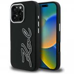 Husa Karl Lagerfeld FW Grained Signature Logo compatibila cu iPhone 16 Pro Max, Negru 4 - lerato.ro
