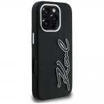 Husa Karl Lagerfeld FW Grained Signature Logo compatibila cu iPhone 16 Pro Max, Negru 5 - lerato.ro
