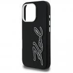 Husa Karl Lagerfeld FW Grained Signature Logo compatibila cu iPhone 16 Pro Max, Negru 7 - lerato.ro