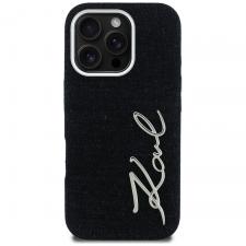 Husa Karl Lagerfeld FW Jeans Signature Logo compatibila cu iPhone 16 Pro Max, Negru