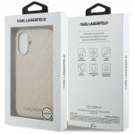 Husa Karl Lagerfeld FW Stamped Karl cu MagSafe compatibila cu iPhone 16, Bej 9 - lerato.ro