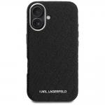 Husa Karl Lagerfeld FW Stamped Karl cu MagSafe compatibila cu iPhone 16, Negru 2 - lerato.ro