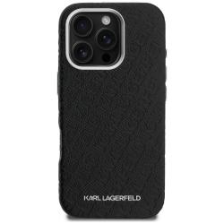 Husa Karl Lagerfeld FW Stamped Karl cu MagSafe compatibila cu iPhone 16 Pro, Negru