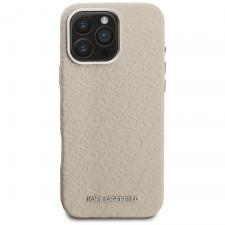 Husa Karl Lagerfeld FW Stamped Karl cu MagSafe compatibila cu iPhone 16 Pro Max, Bej