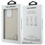Husa Karl Lagerfeld FW Stamped Karl cu MagSafe compatibila cu iPhone 16 Pro Max, Bej 9 - lerato.ro