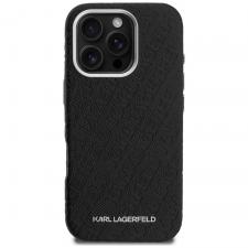 Husa Karl Lagerfeld FW Stamped Karl cu MagSafe compatibila cu iPhone 16 Pro Max, Negru