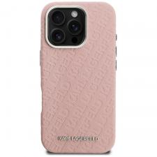 Husa Karl Lagerfeld FW Stamped Karl cu MagSafe compatibila cu iPhone 16 Pro Max, Roz