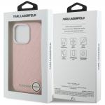 Husa Karl Lagerfeld FW Stamped Karl cu MagSafe compatibila cu iPhone 16 Pro Max, Roz 9 - lerato.ro