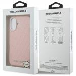 Husa Karl Lagerfeld FW Stamped Karl cu MagSafe compatibila cu iPhone 16, Roz 9 - lerato.ro