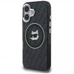 Husa Karl Lagerfeld IML Choupette Head Logo cu MagSafe compatibila cu iPhone 16, Negru 3 - lerato.ro