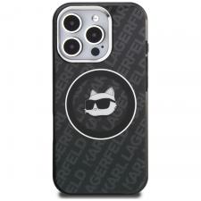 Husa Karl Lagerfeld IML Choupette Head Logo cu MagSafe compatibila cu iPhone 16 Pro Max, Negru